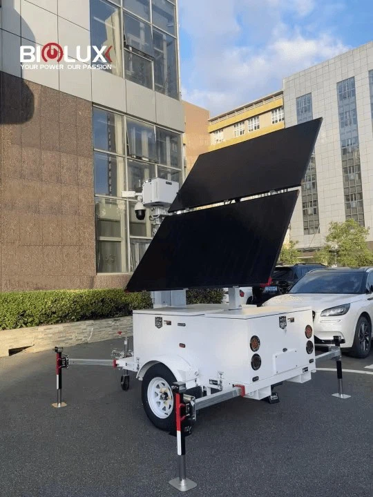 Mobile Solar Surveillance Trailer Cctv Tower