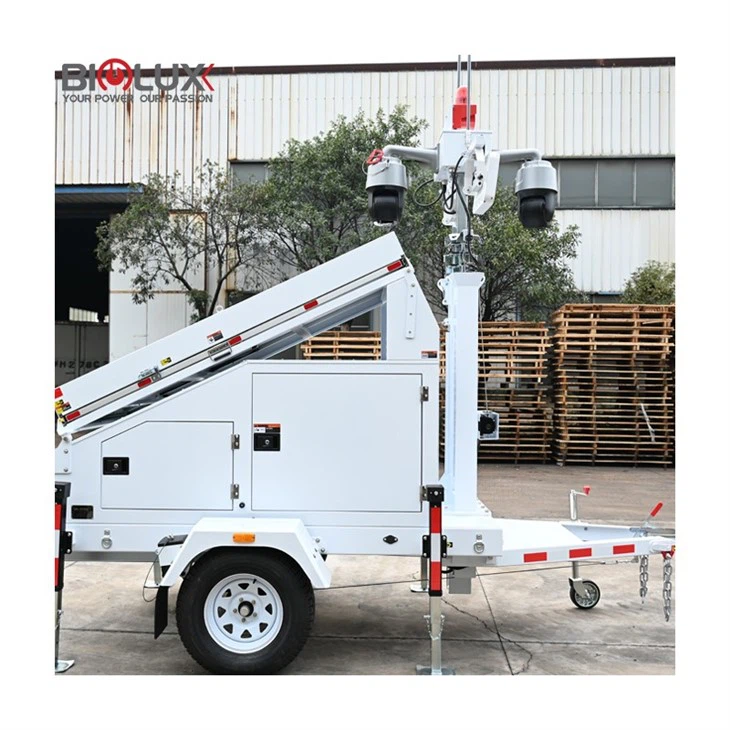 Hybrid Solar Monitoring Trailer Mobile Solar Surveillance Trailer With Camera China Factory BIGLUX