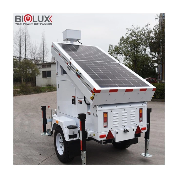 Mobile Solar Tower With Wifi Security Cameras