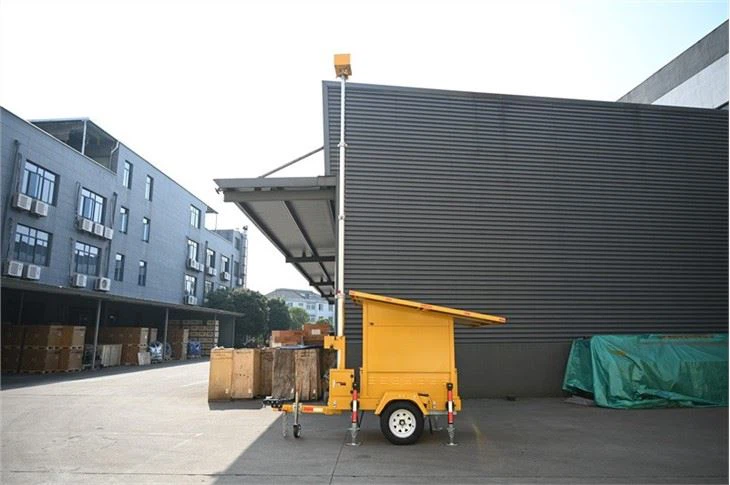 Mobile Cctv Tower With Solar Generator Trailer