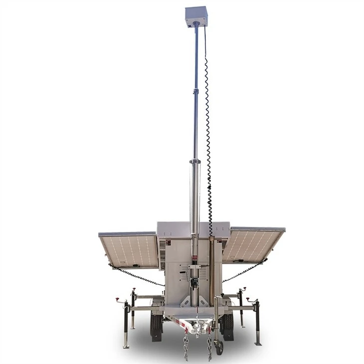 Surveillance Cctv Cameras With Mobile Solar Generator Trailer